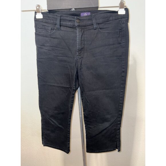 NYDJ NOT YOUR DAUGHTERS Jeans Lift Tuck Crop Capri Women 10P 34X18 Black USA - Picture 1 of 13